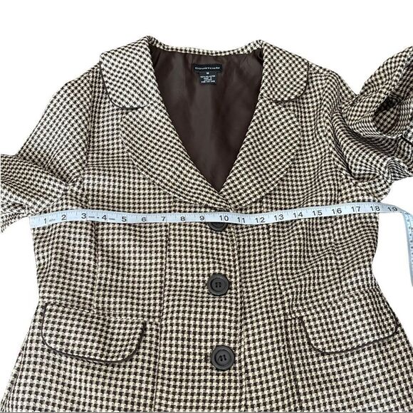Courtenay Brown Checkered 3-Button Top Size 12 - Picture 10 of 14